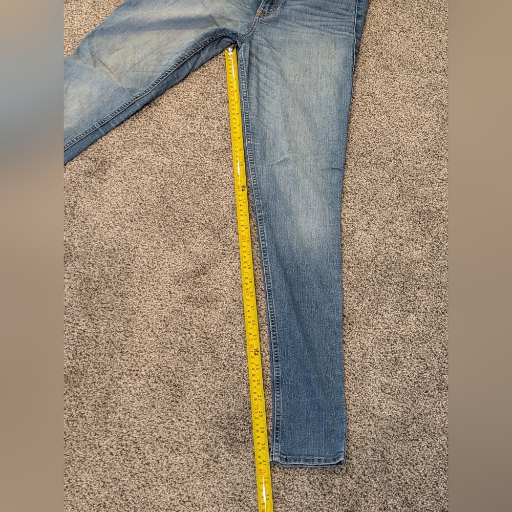 Women's Hollister Sz 7R Denim Blue Jeans 28x31 High Rise Distressed Skinny Pants - Picture 5 of 16